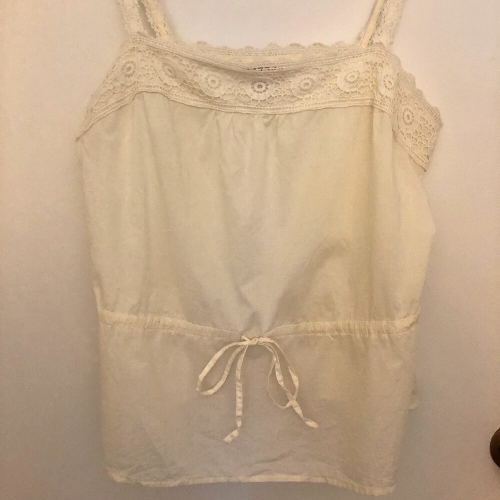 Cream coloured lace cami top